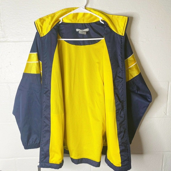 Nike Athletics Youth SZ L 14-16 Track Jacket Full Zip Windbreaker Blue Gold - Picture 4 of 10